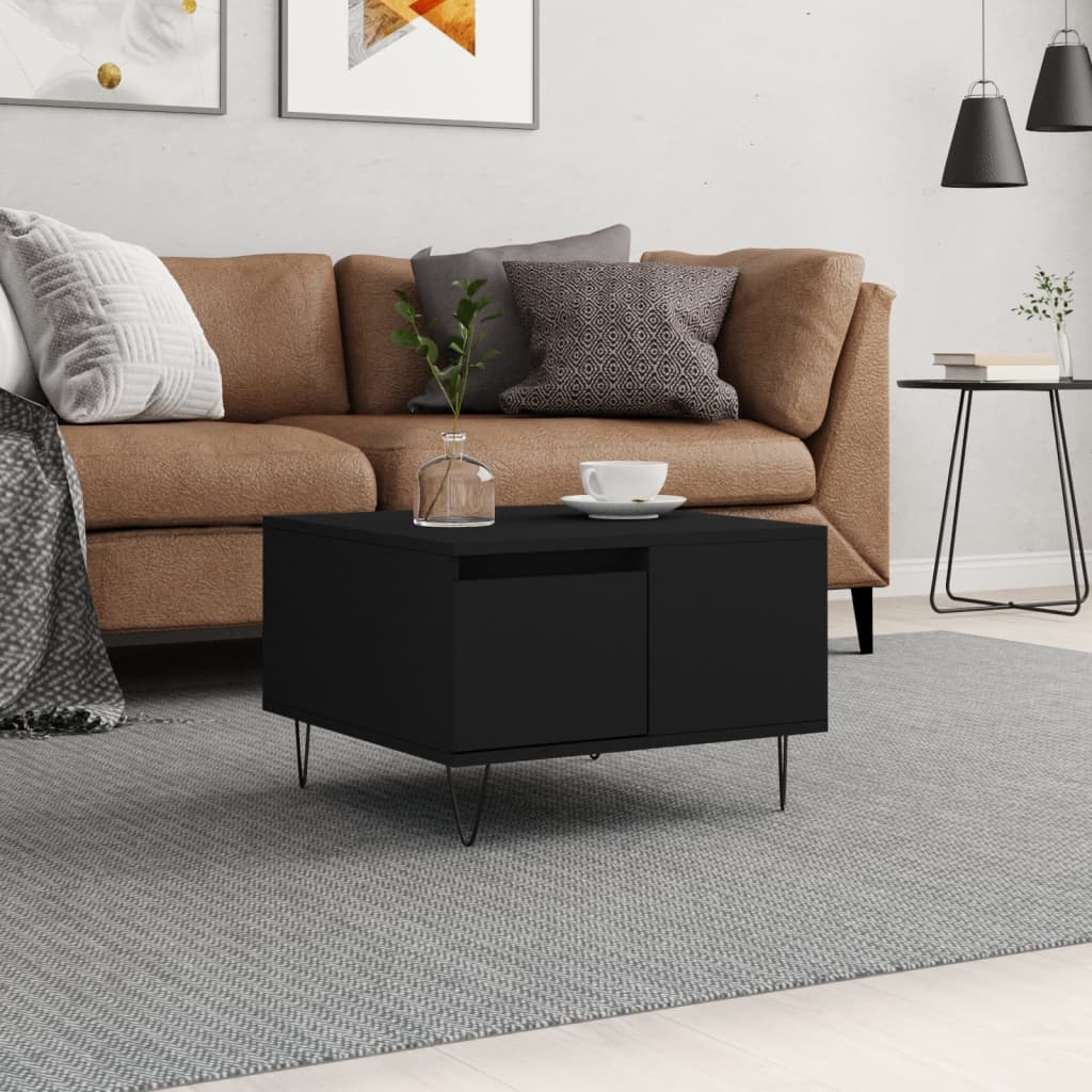 Coffee Table Black 55x55x36.5 cm Engineered Wood - Tyrell & Tyrell