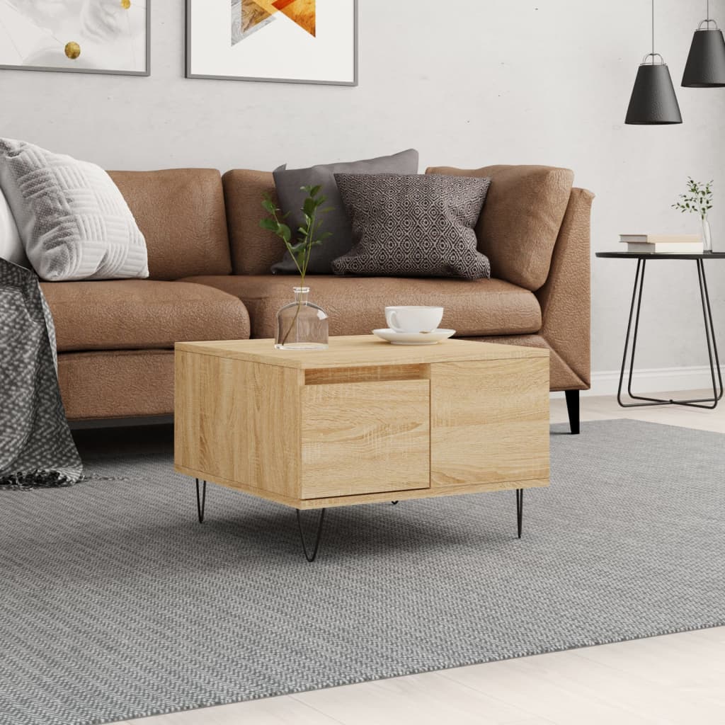 Coffee Table Sonoma Oak 55x55x36.5 cm Engineered Wood - Casper Homes
