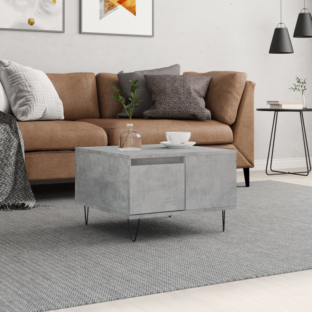 Coffee Table Concrete Grey 55x55x36.5 cm Engineered Wood - Tyrell & Tyrell