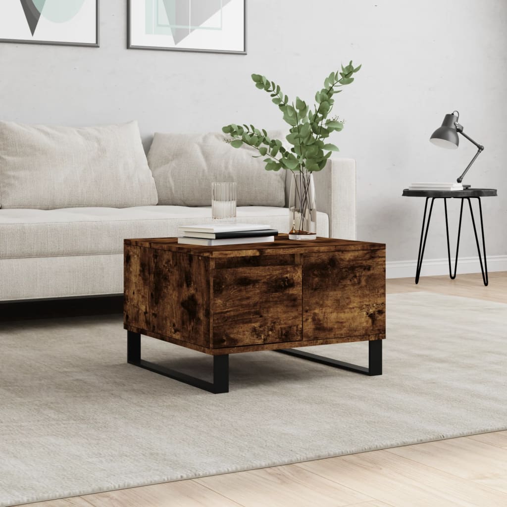 Coffee Table Smoked Oak 55x55x36.5 cm Engineered Wood - Casper Homes