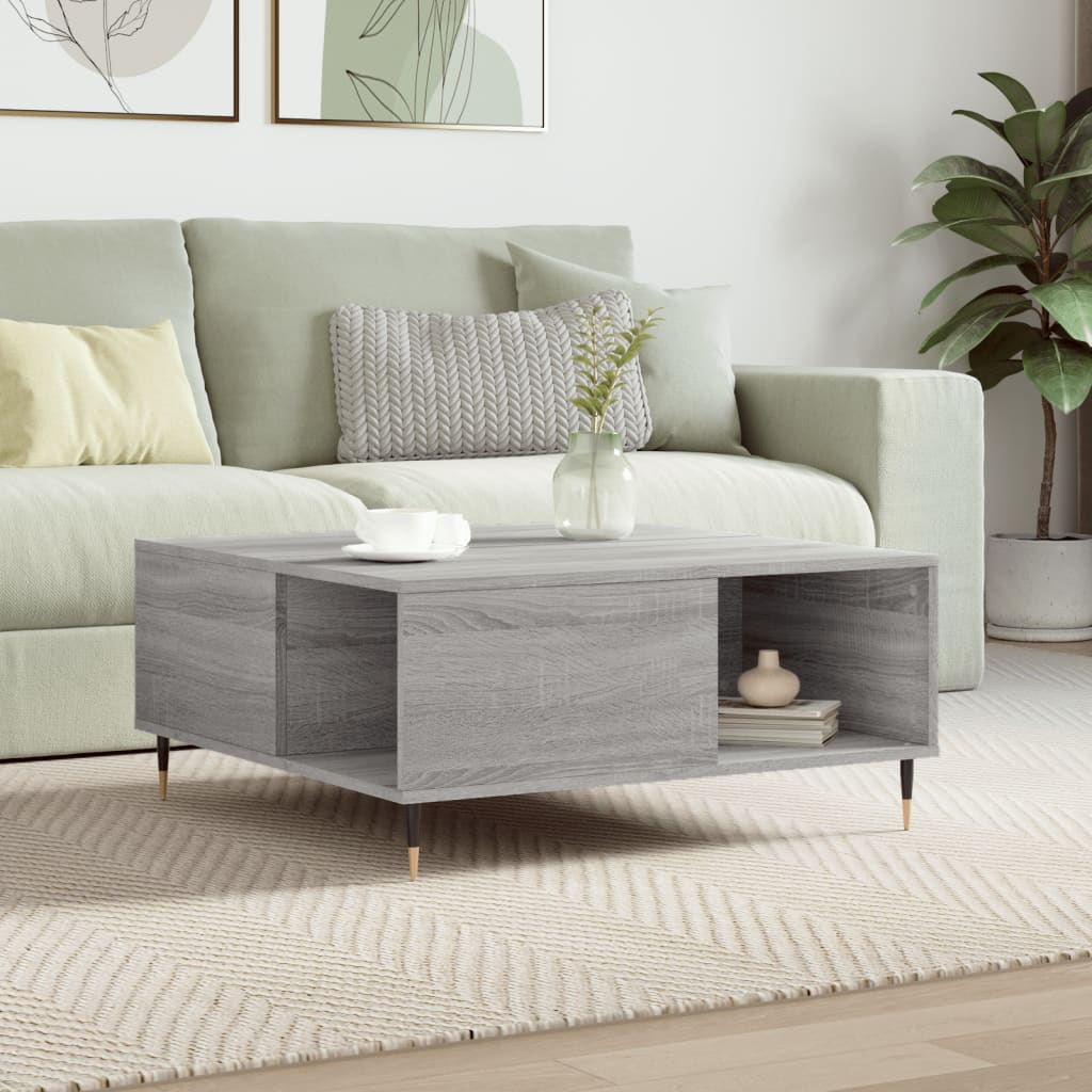 Coffee Table Grey Sonoma 80x80x36.5 cm Engineered Wood - Casper Homes