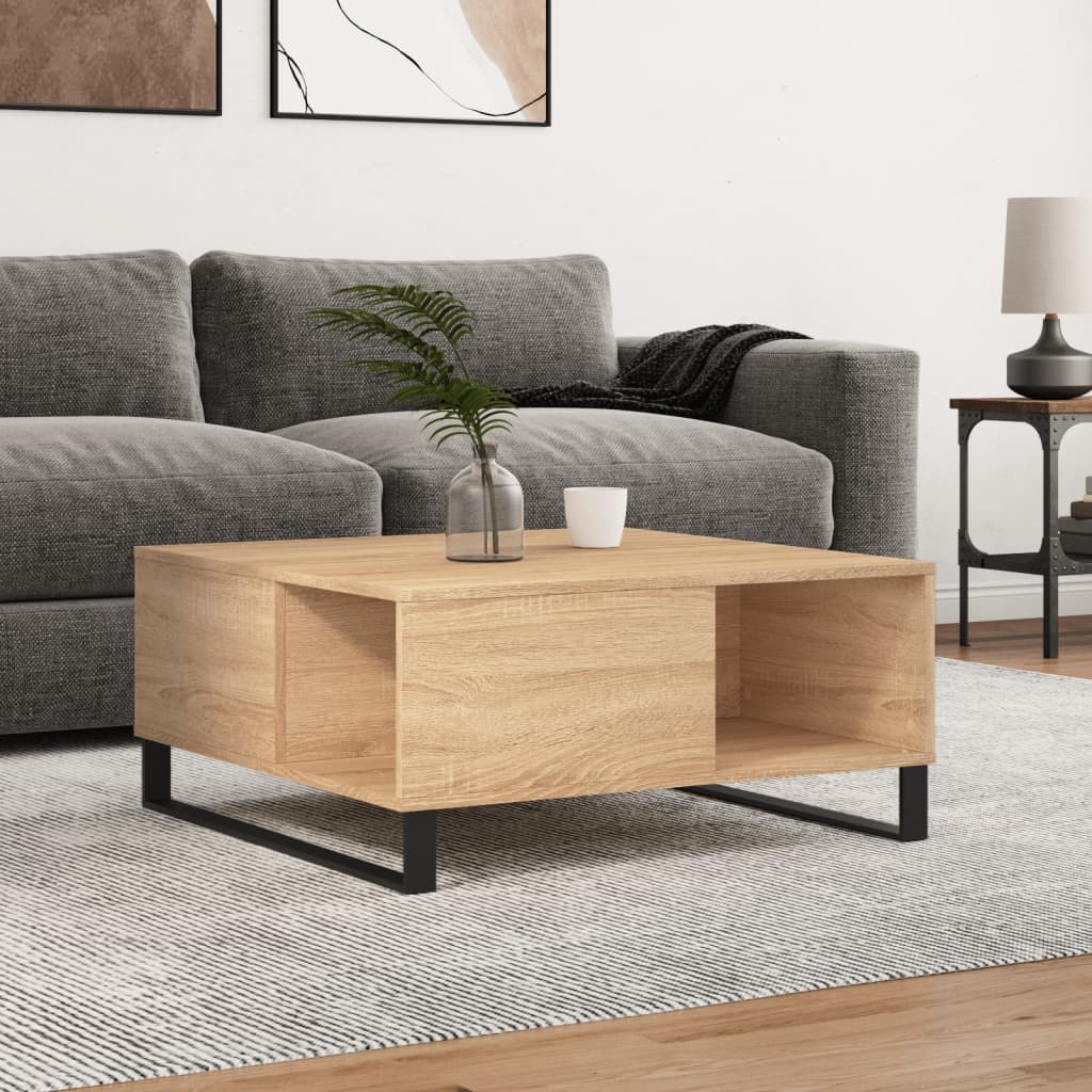 Coffee Table Sonoma Oak 80x80x36.5 cm Engineered Wood - Merkel Designers