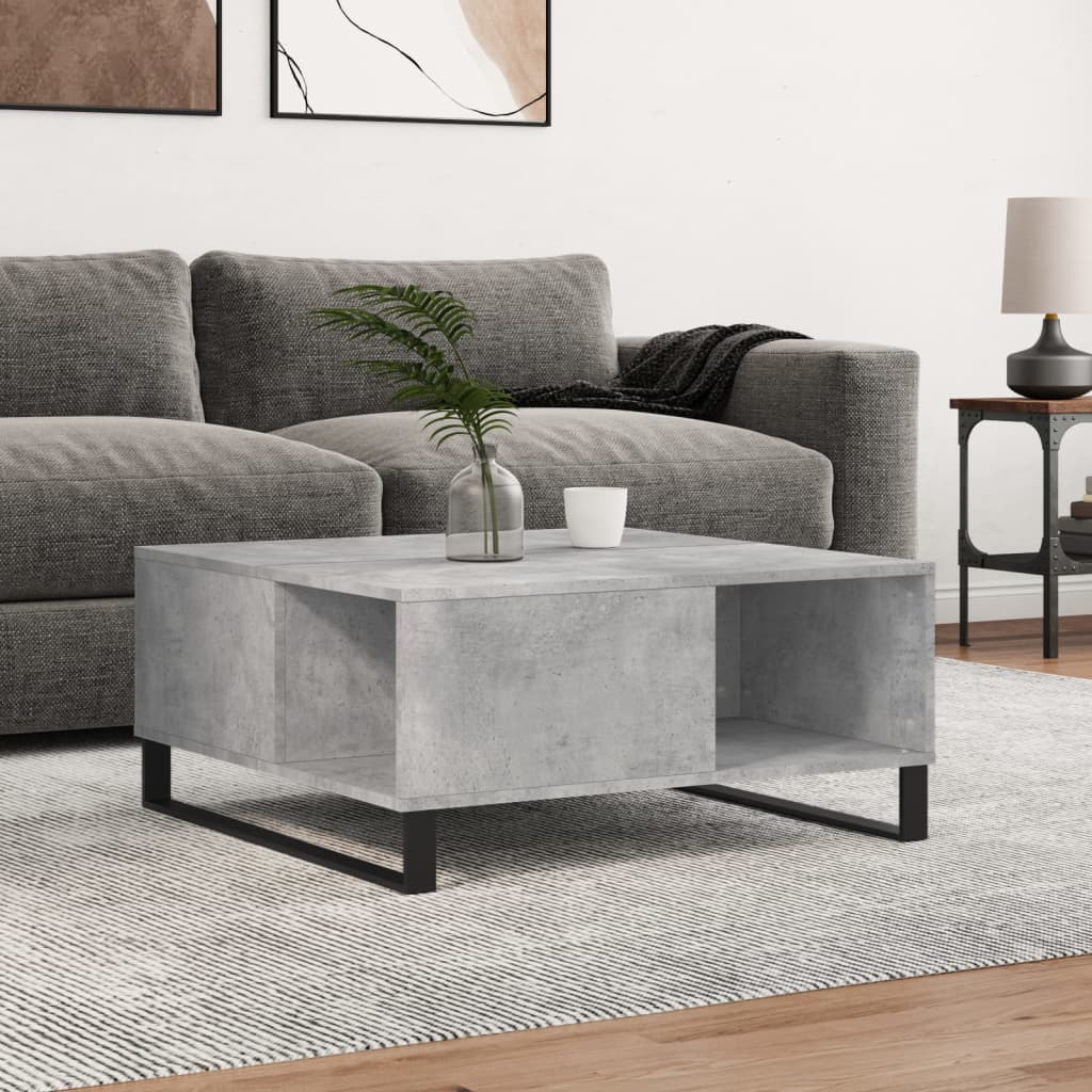 Coffee Table Concrete Grey 80x80x36.5 cm Engineered Wood - Merkel Designers