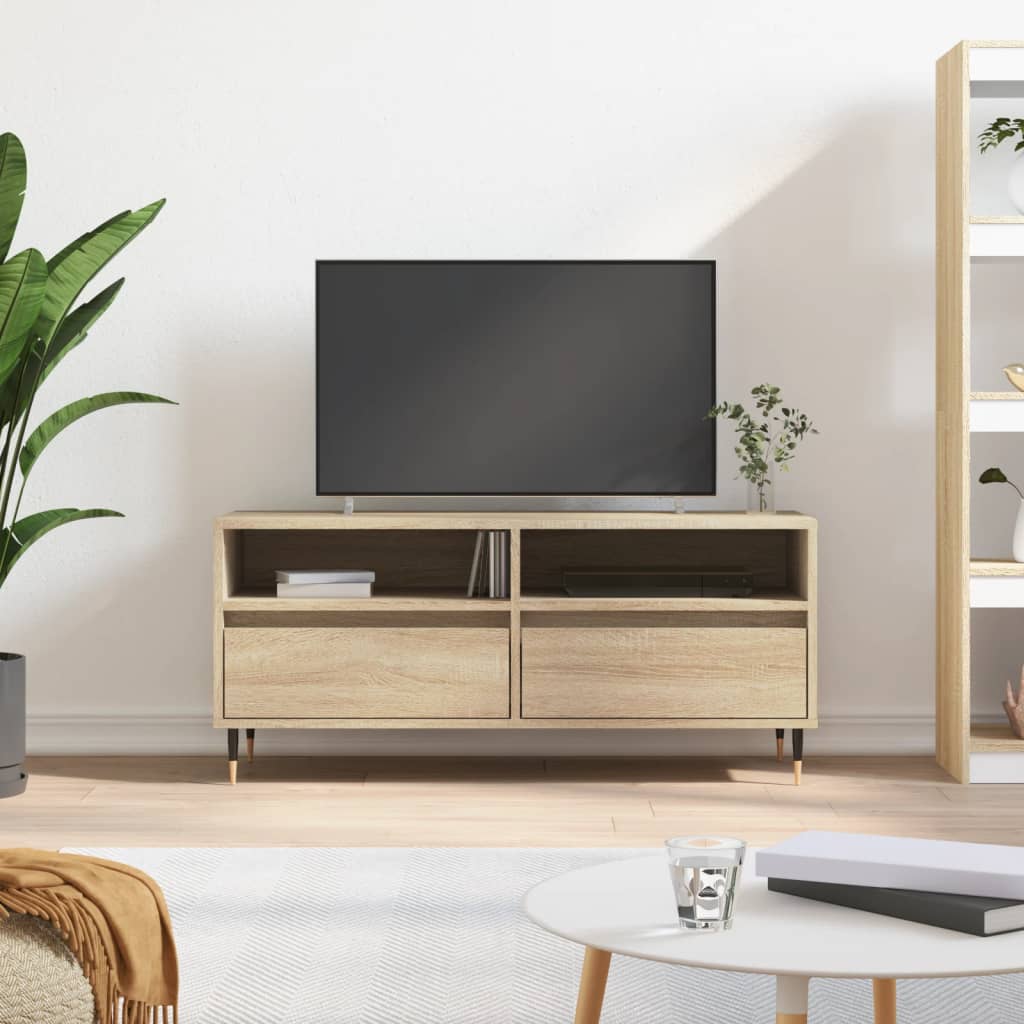 TV Cabinet Sonoma Oak 100x34.5x44.5 cm Engineered Wood - Style and Chic