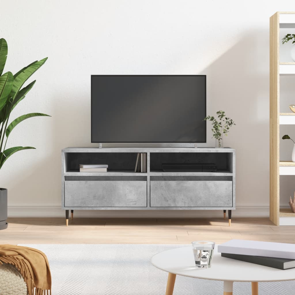 TV Cabinet Concrete Grey 100x34.5x44.5 cm Engineered Wood - Casper Homes