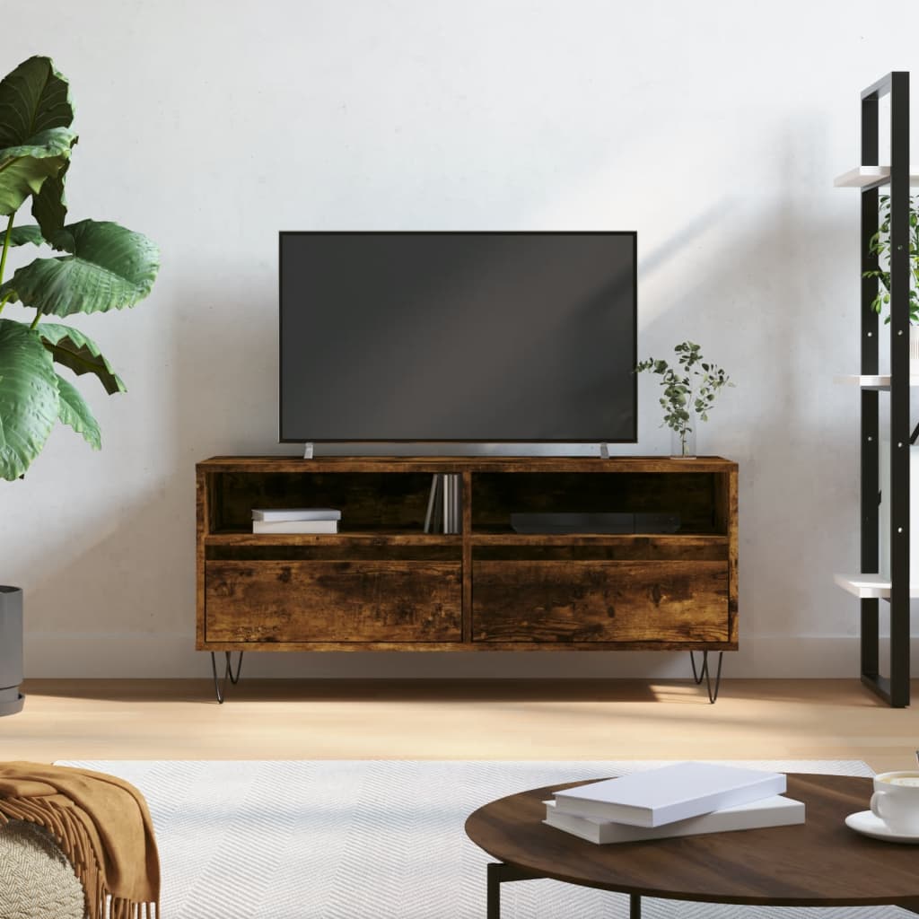 TV Cabinet Smoked Oak 100x34.5x44.5 cm Engineered Wood - Merlin Deals