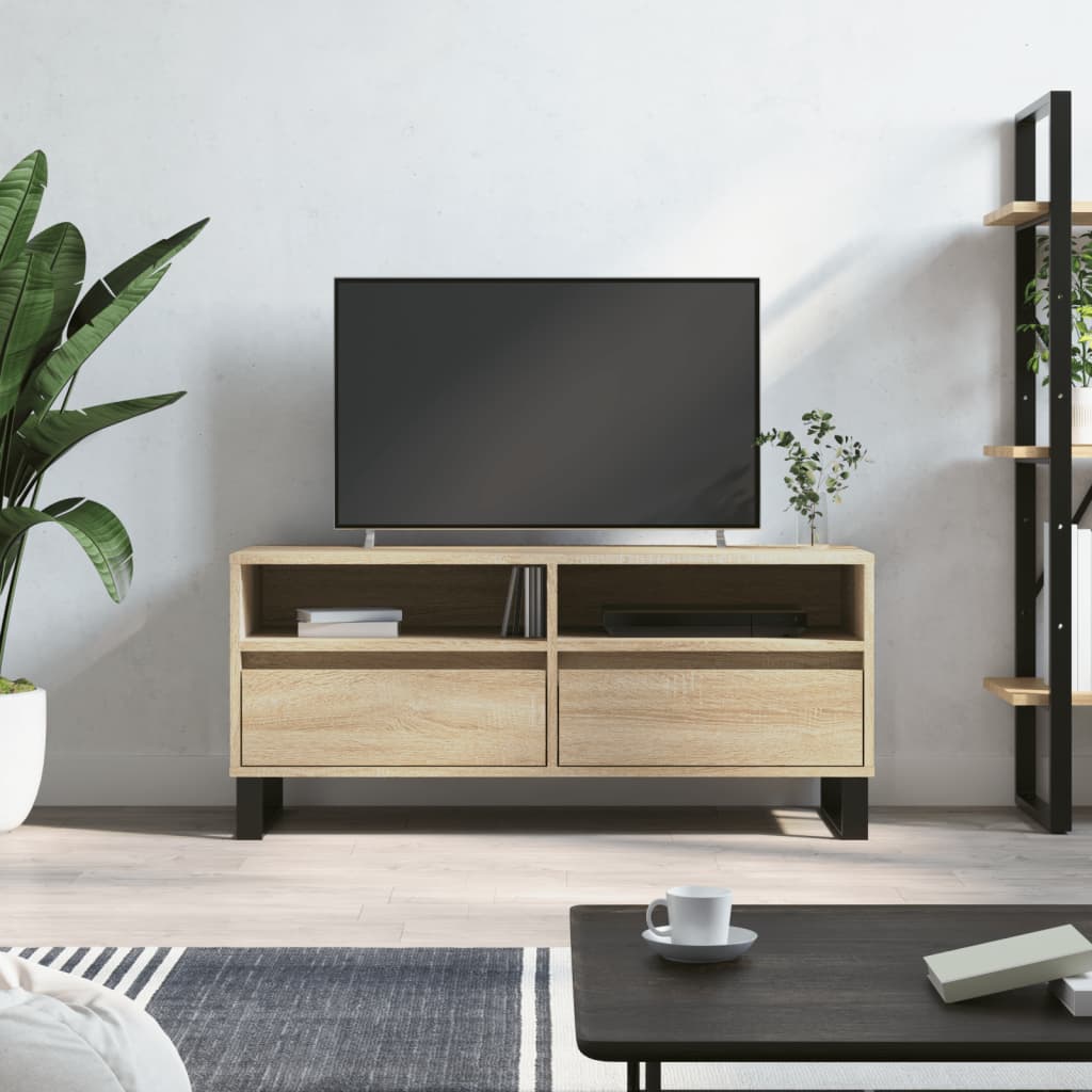 TV Cabinet Sonoma Oak 100x34.5x44.5 cm Engineered Wood - Style and Chic