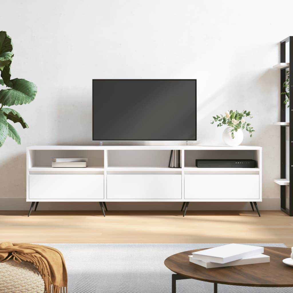 TV Cabinet White 150x30x44.5cm Engineered Wood - All Things Good