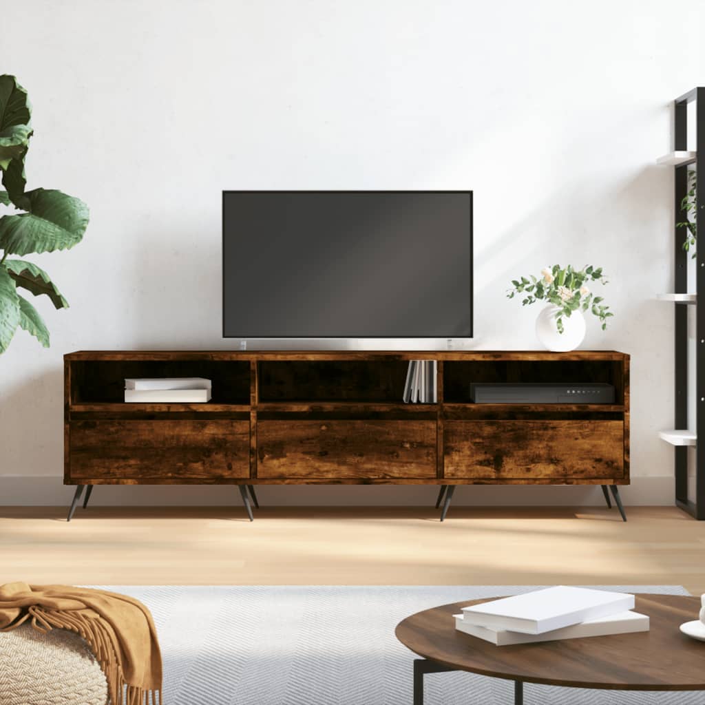 TV Cabinet Smoked Oak 150x30x44.5 cm Engineered Wood - Sid & Sam