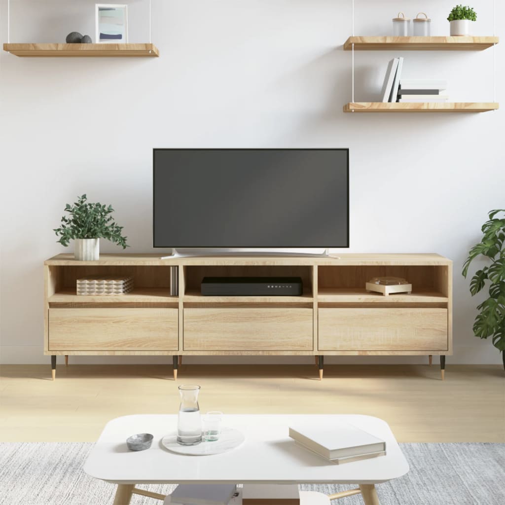 TV Cabinet Sonoma Oak 150x30x44.5 cm Engineered Wood - Brittle & Co