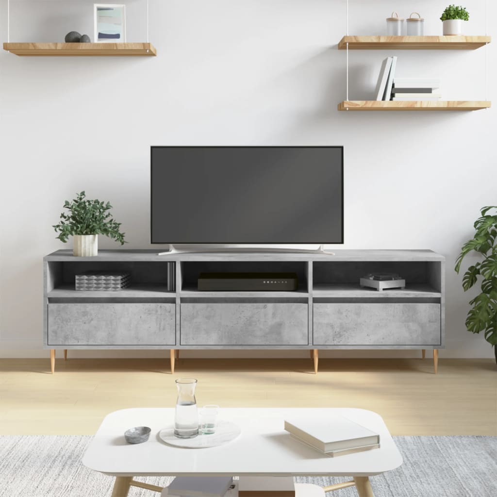 TV Cabinet Concrete Grey 150x30x44.5 cm Engineered Wood - Casper Homes
