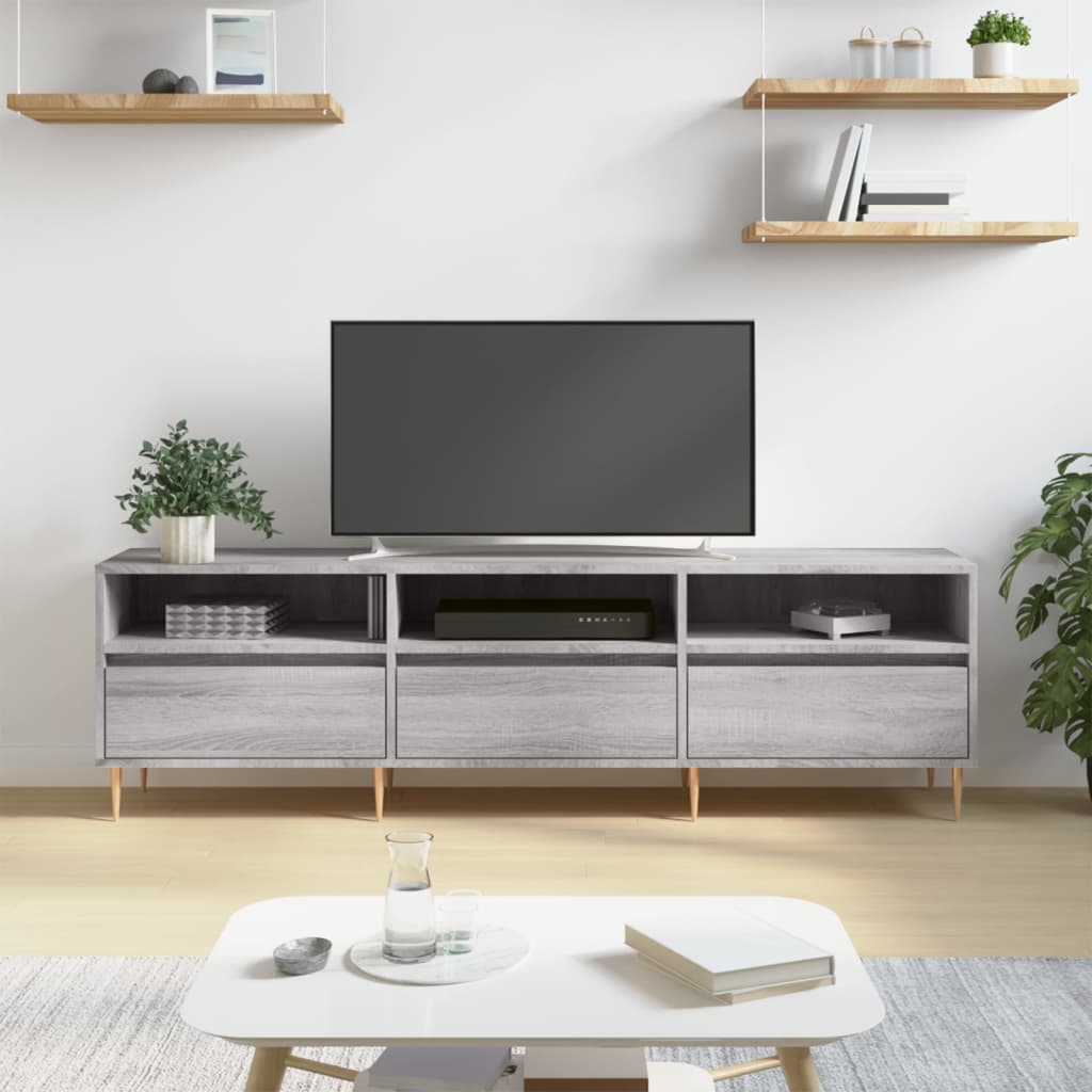 TV Cabinet Grey Sonoma 150x30x44.5 cm Engineered Wood - Design Hut