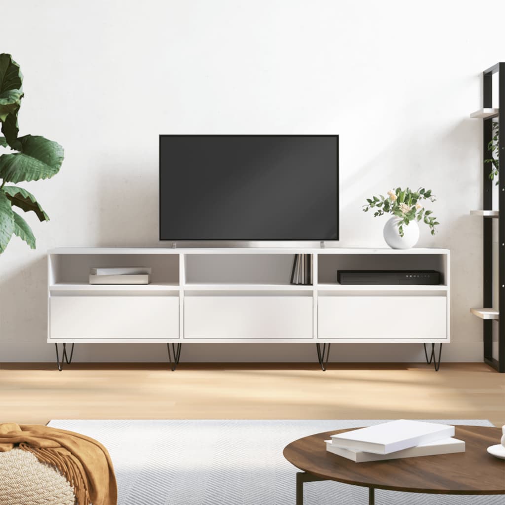 TV Cabinet White 150x30x44.5 cm Engineered Wood - Unbeatable Bargains