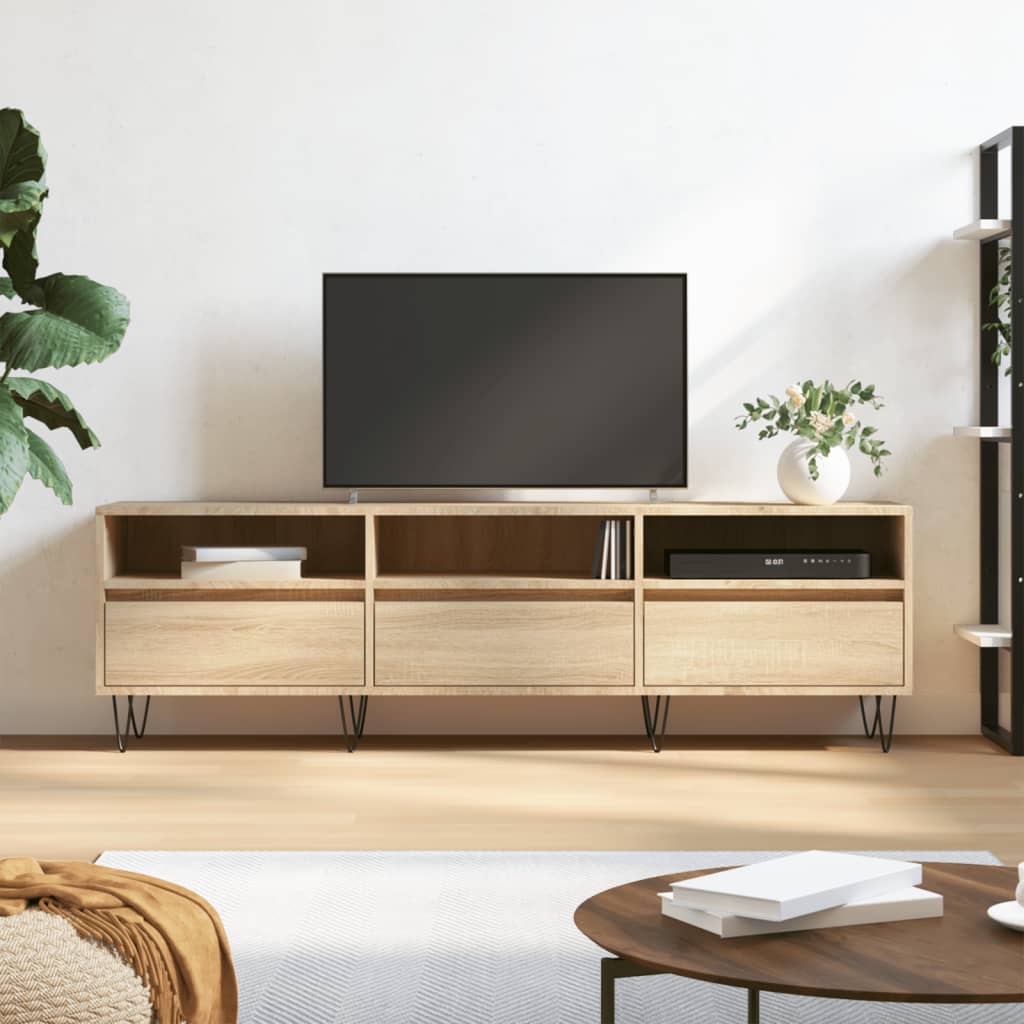TV Cabinet Sonoma Oak 150x30x44.5cm Engineered Wood - Casper Homes