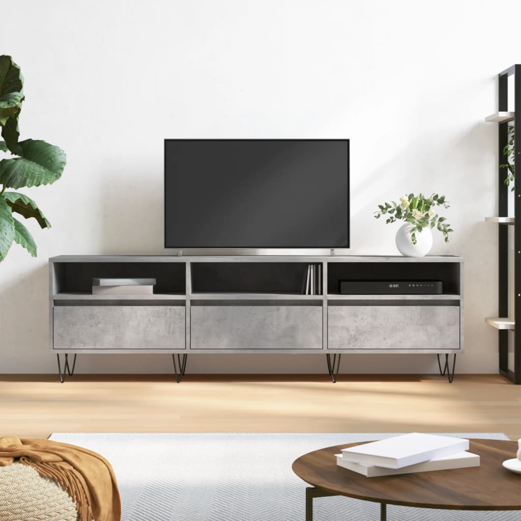 TV Cabinet Concrete Grey 150x30x44.5 cm Engineered Wood - Tyrell & Tyrell