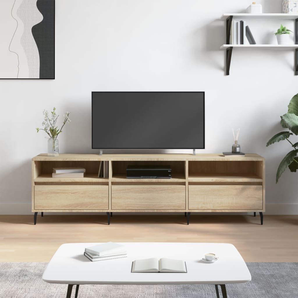 TV Cabinet Sonoma Oak 150x30x44.5 cm Engineered Wood - Unbeatable Bargains