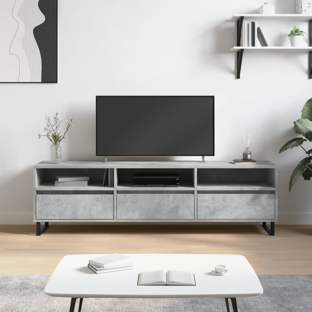 TV Cabinet Concrete Grey 150x30x44.5 cm Engineered Wood - Unbeatable Bargains