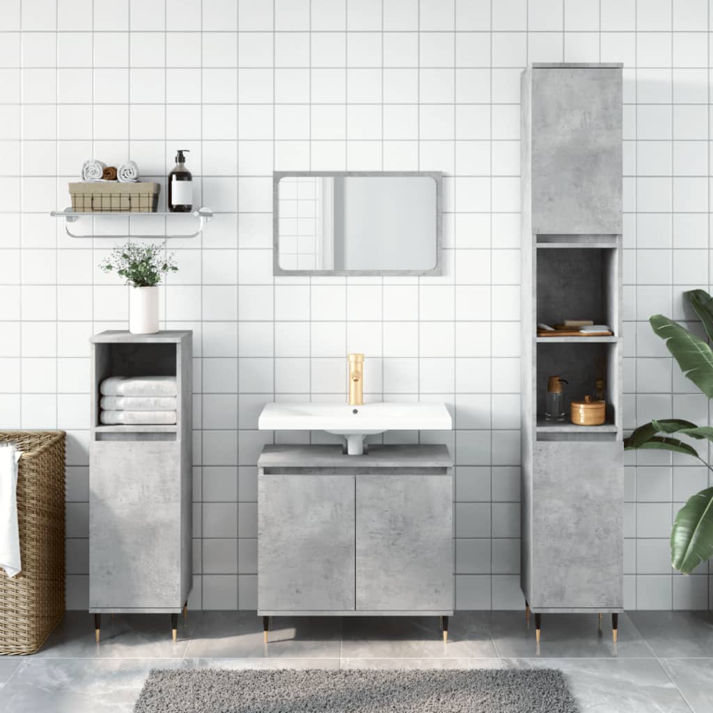 Bathroom Cabinet Concrete Grey 58x33x60 cm Engineered Wood - Style and Chic