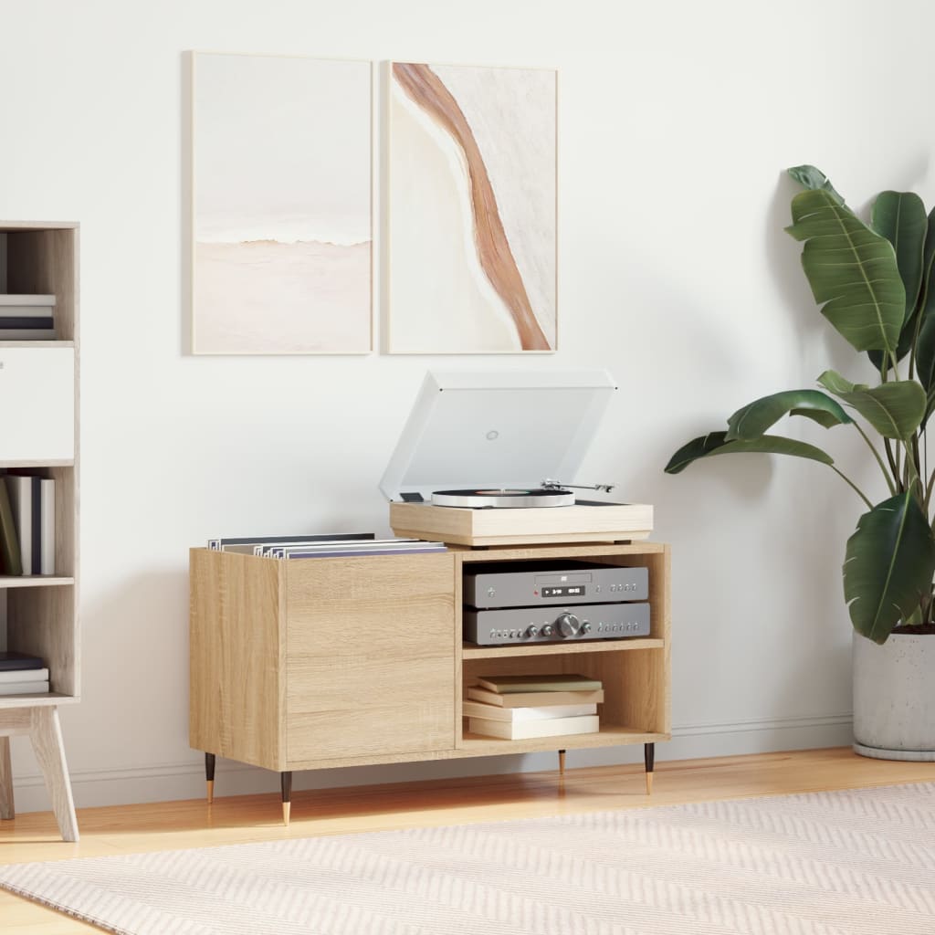 Record Cabinet Sonoma Oak 85x38x48cm Engineered Wood - Merlin Deals