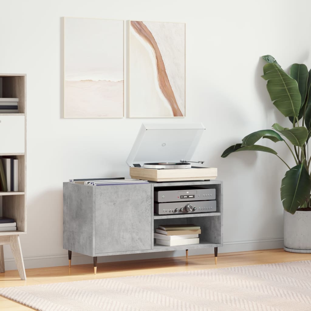 Record Cabinet Concrete Grey 85x38x48 cm Engineered Wood - Tyrell & Tyrell