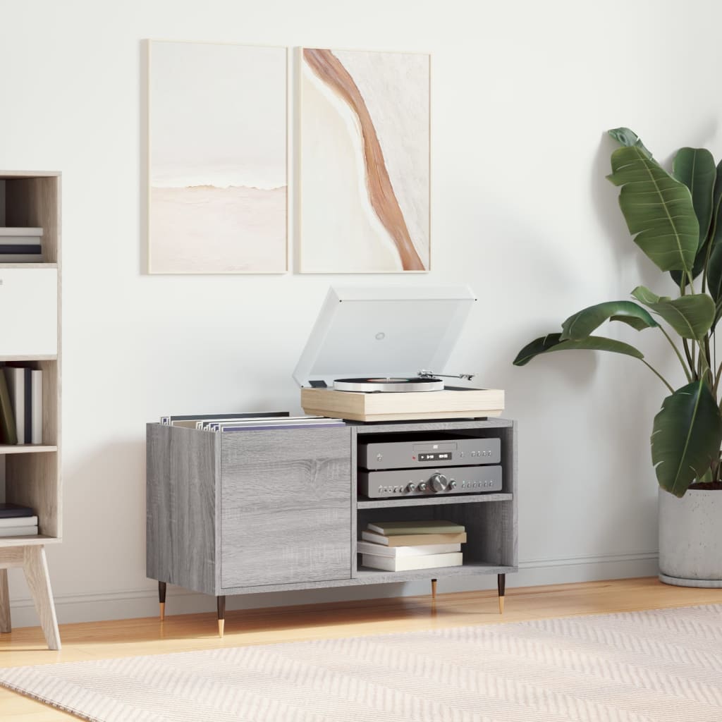 Record Cabinet Grey Sonoma 85x38x48cm Engineered Wood - Casper Homes