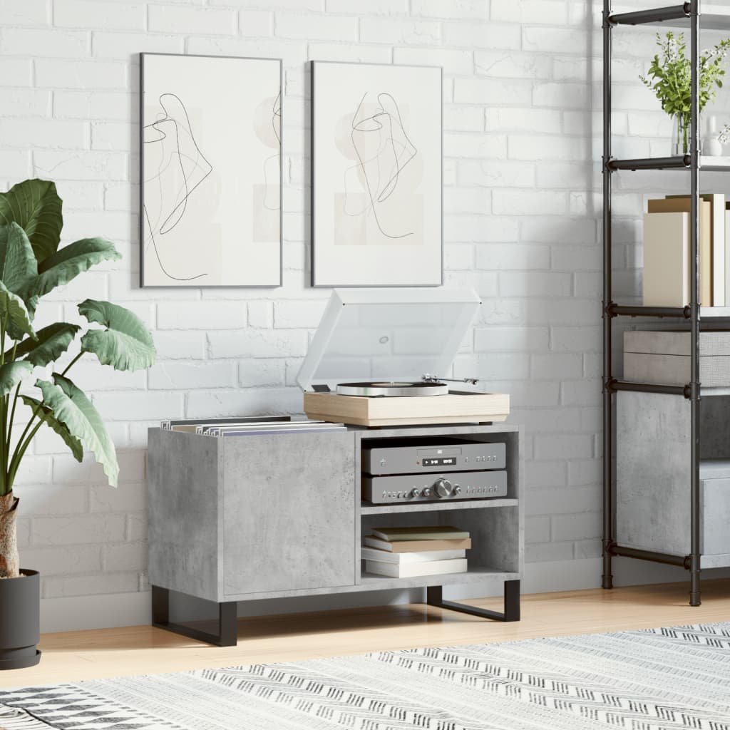Record Cabinet Concrete Grey 85x38x48 cm Engineered Wood - Unbeatable Bargains