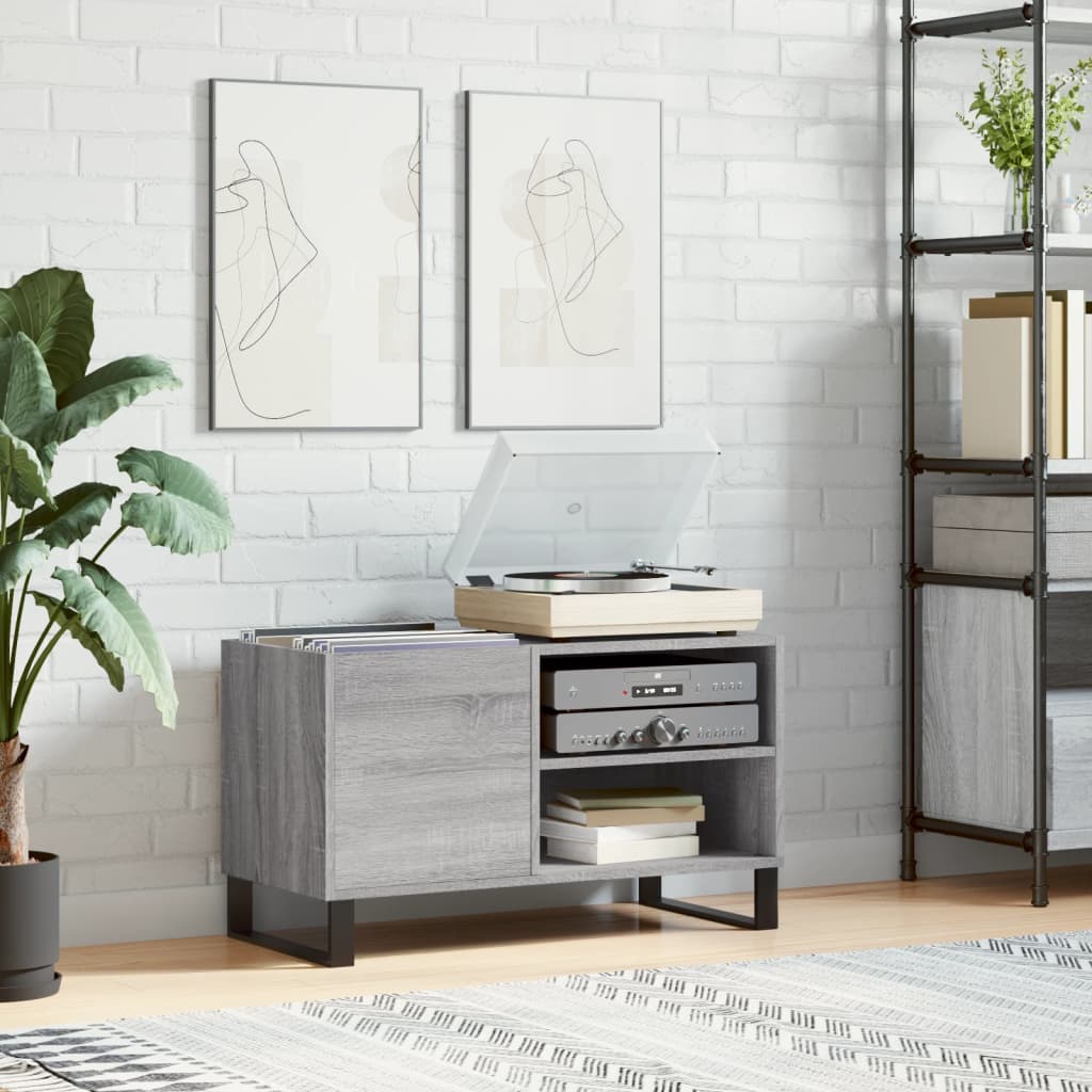 Record Cabinet Grey Sonoma 85x38x48cm Engineered Wood - Casper Homes