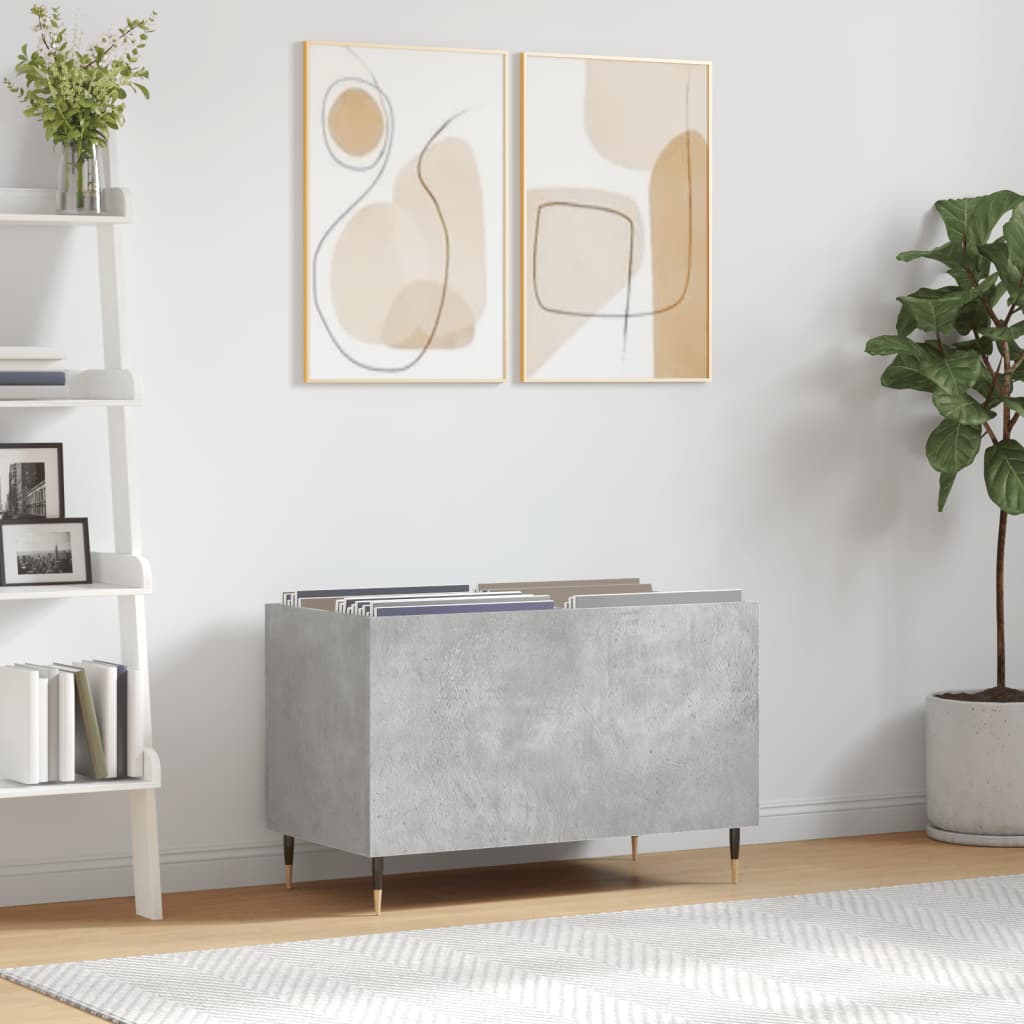 Record Cabinet Concrete Grey 74.5x38x48 cm Engineered Wood - Millennium Furniture