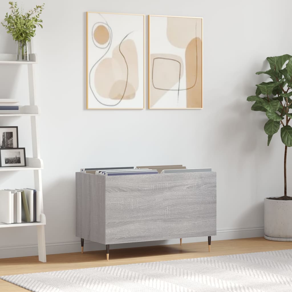 Record Cabinet Grey Sonoma 74.5x38x48 cm Engineered Wood - R and M Furniture
