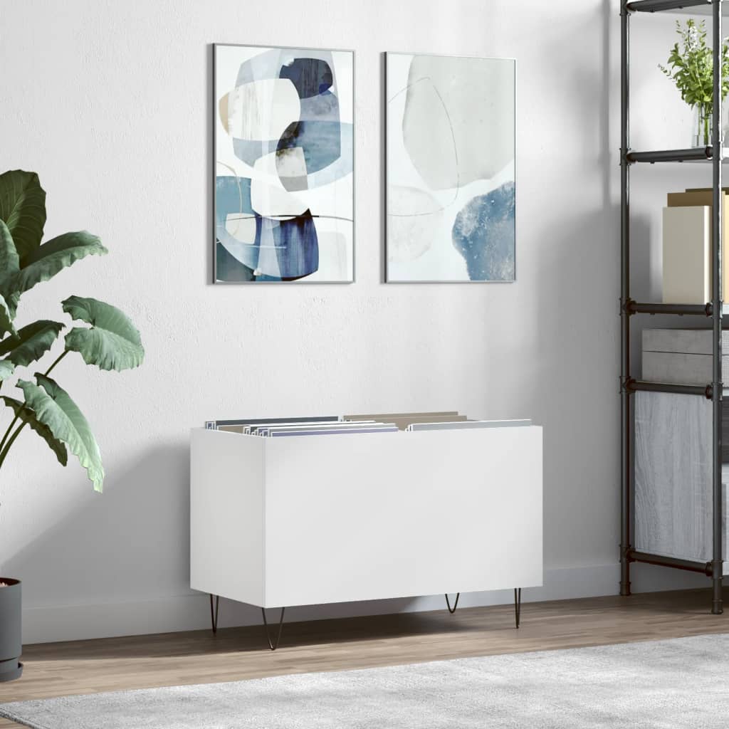 Record Cabinet White 74.5x38x48 cm Engineered Wood - Tyrell & Tyrell