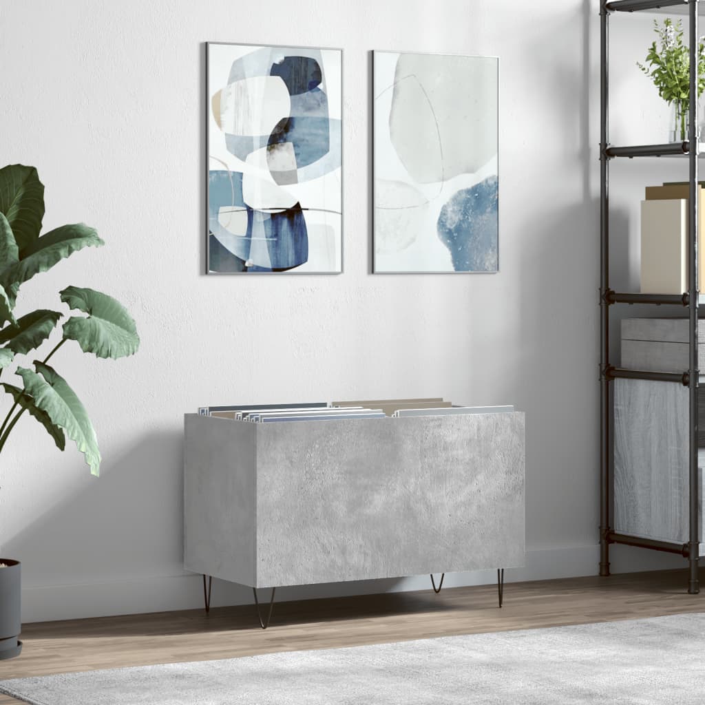 Record Cabinet Concrete Grey 74.5x38x48 cm Engineered Wood - Casper Homes