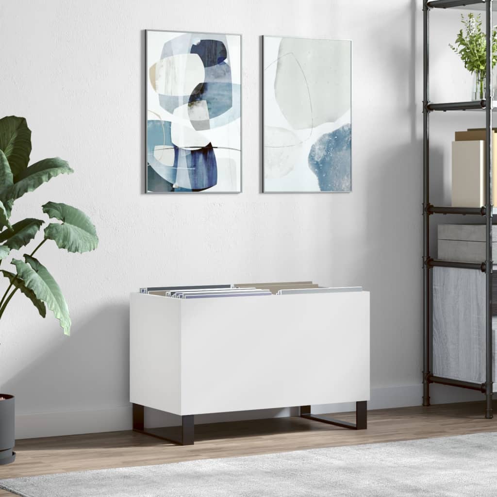 Record Cabinet White 74.5x38x48 cm Engineered Wood - Tyrell & Tyrell