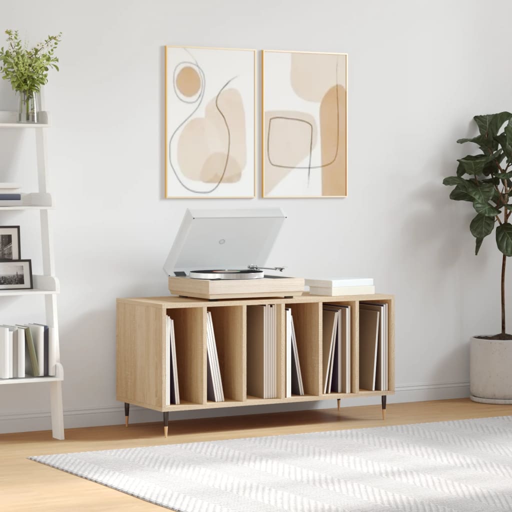 Record Cabinet Sonoma Oak 100x38x48cm Engineered Wood - Direct Imports
