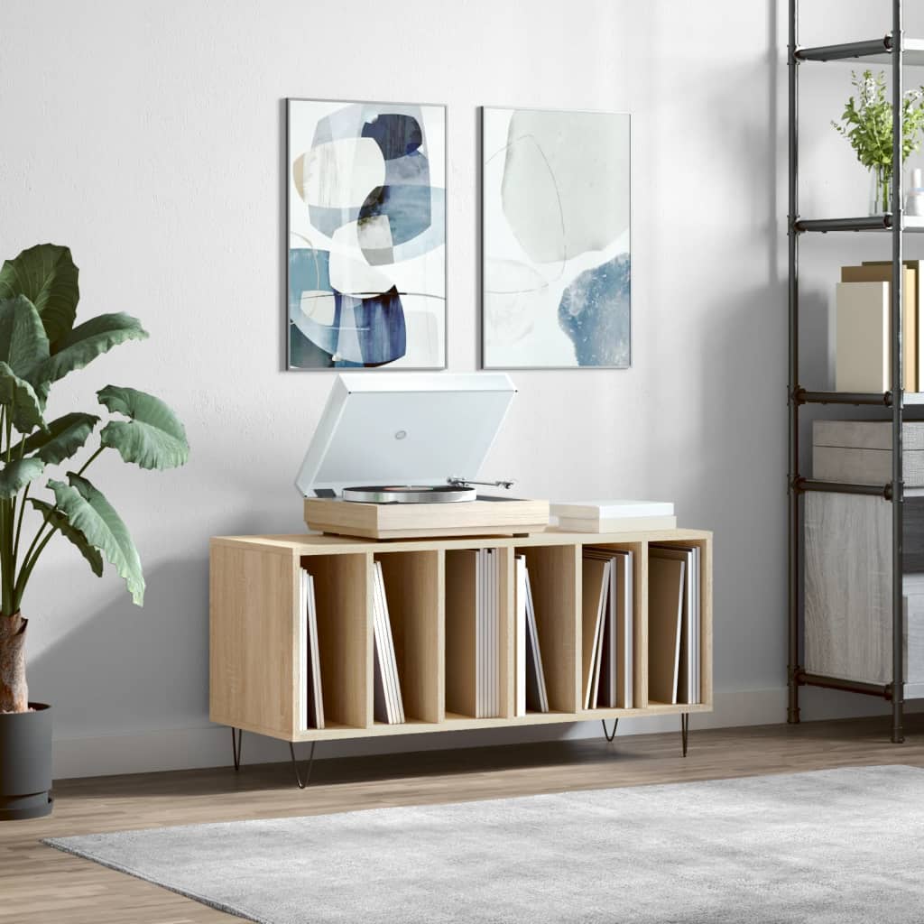 Record Cabinet Sonoma Oak 100x38x48cm Engineered Wood - Brittle & Co