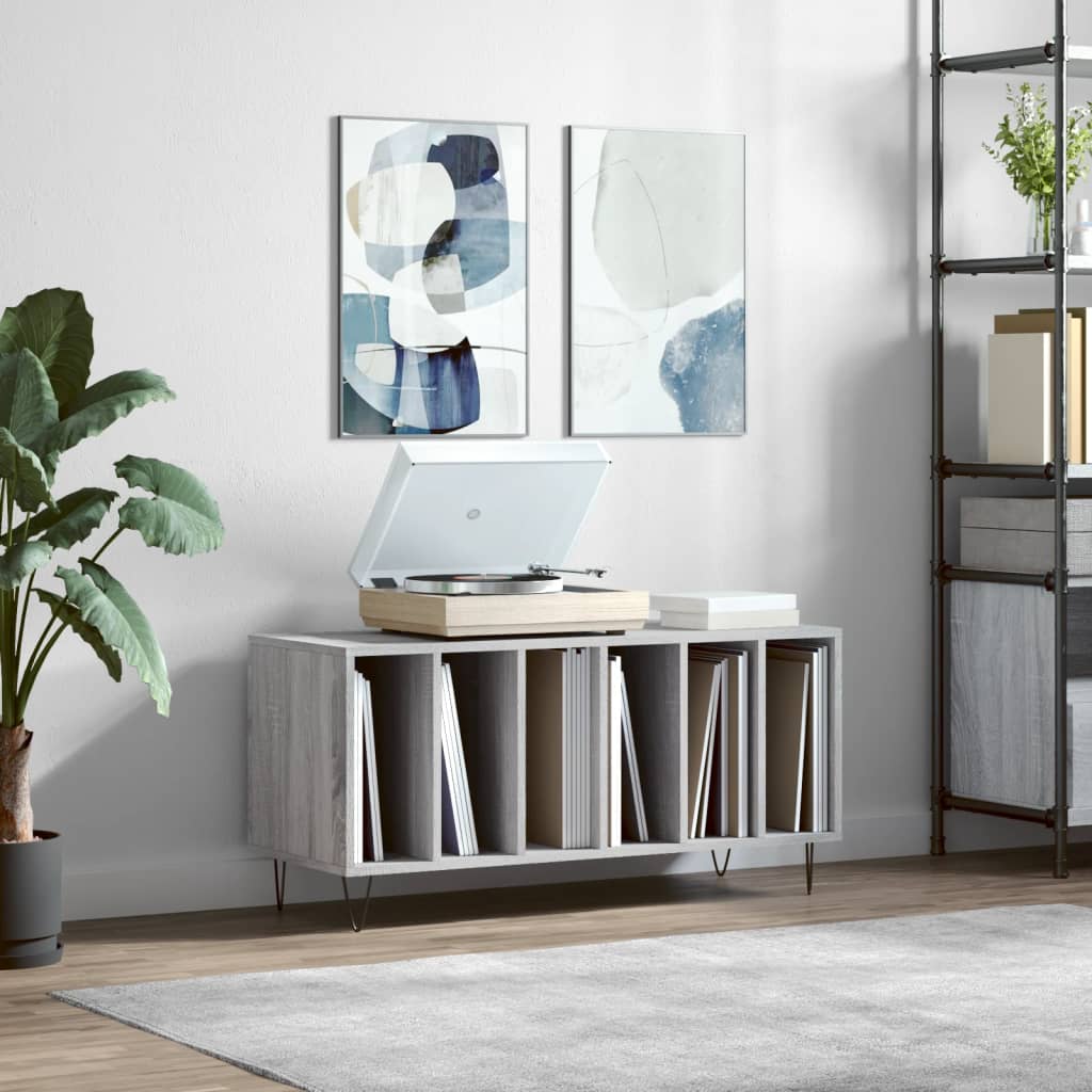 Record Cabinet Grey Sonoma 100x38x48 cm Engineered Wood - Casper Homes