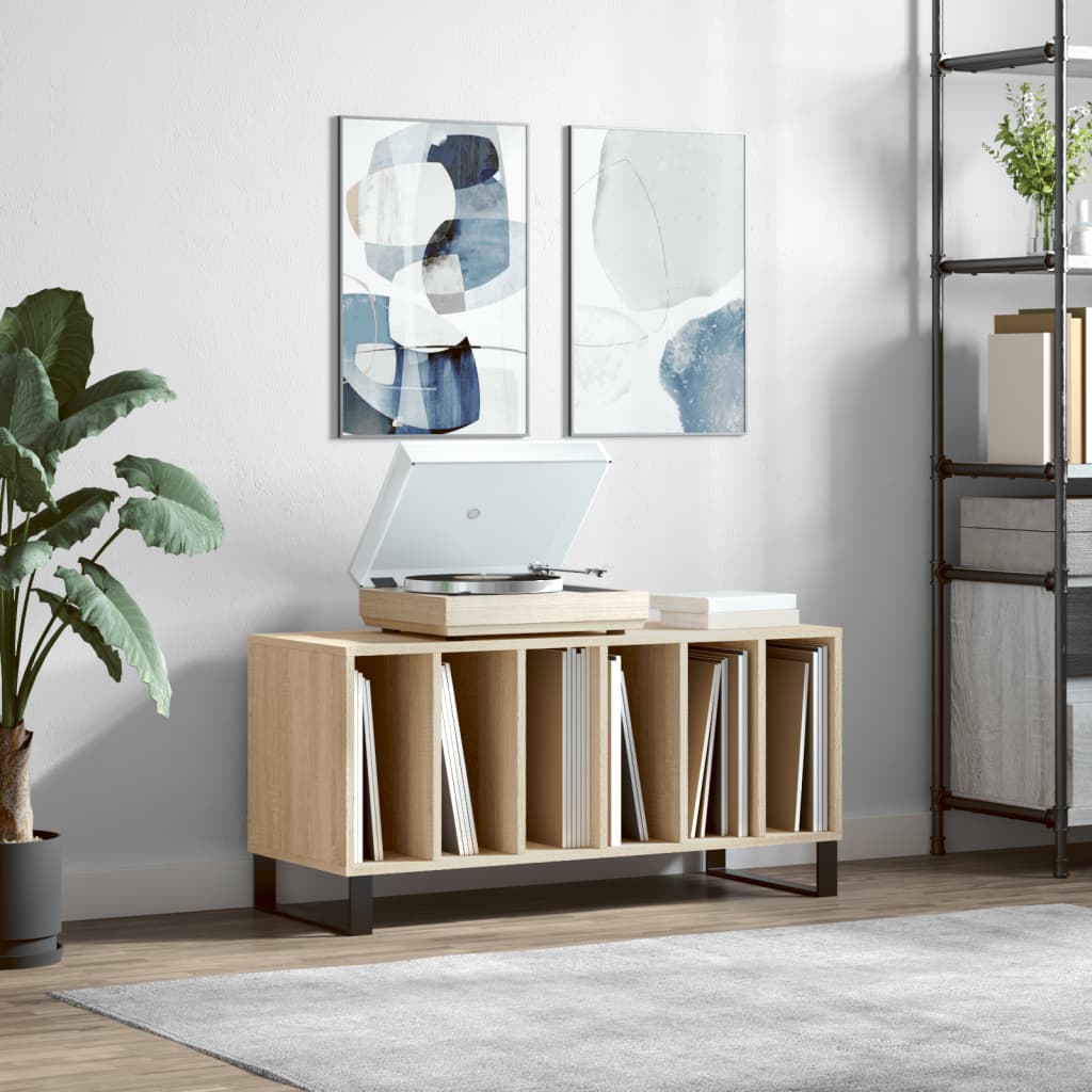 Record Cabinet Sonoma Oak 100x38x48cm Engineered Wood - Merlin Deals