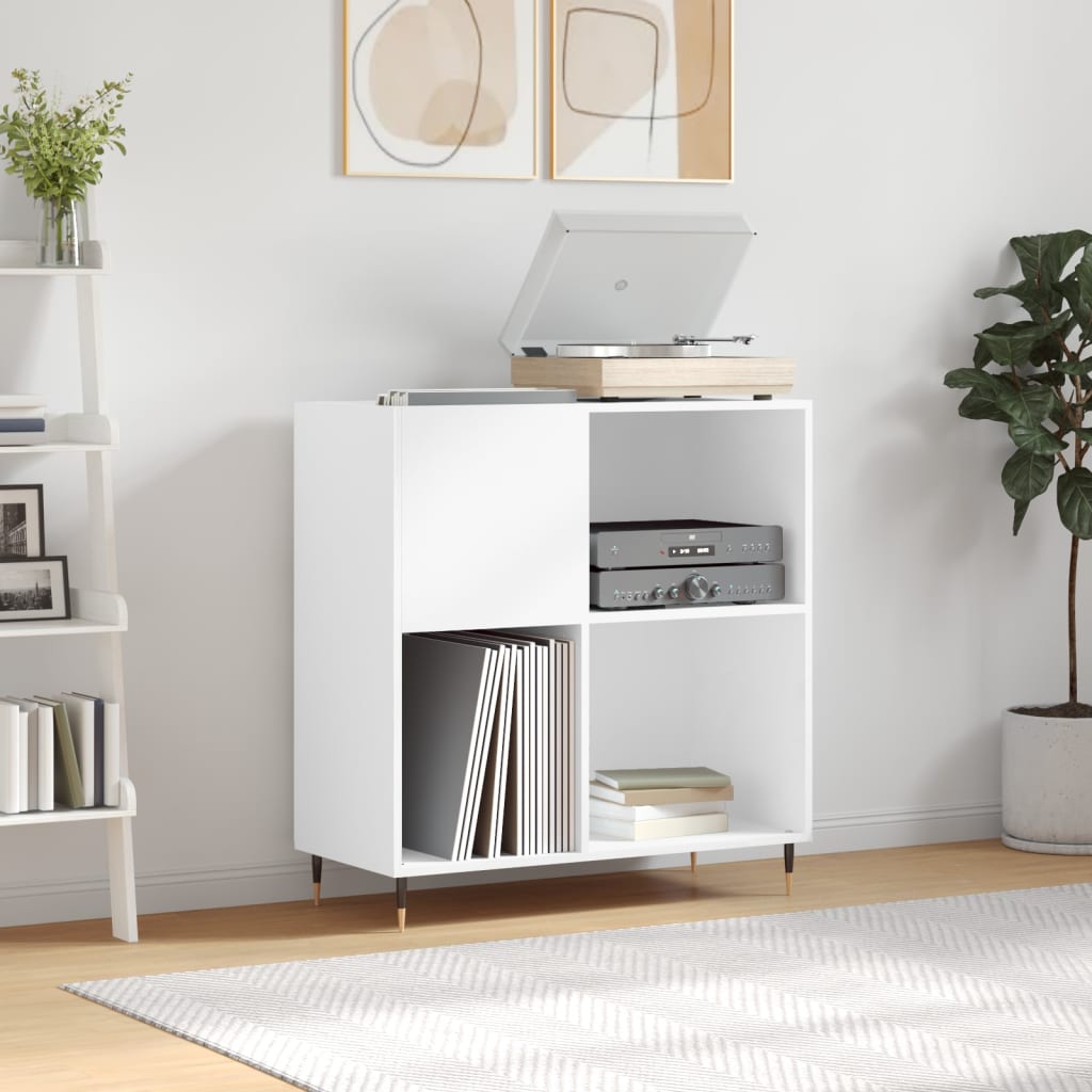 Record Cabinet White 84.5x38x89 cm Engineered Wood - Brittle & Co