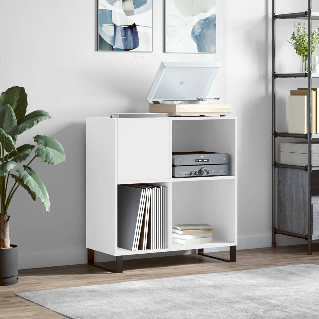 Record Cabinet White 84.5x38x89 cm Engineered Wood - Casper Homes
