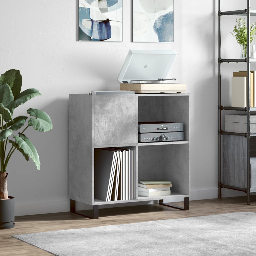 Record Cabinet Concrete Grey 84.5x38x89 cm Engineered Wood - Merlin Deals