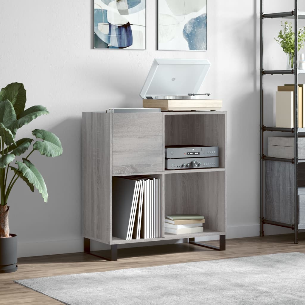 Record Cabinet Grey Sonoma 84.5x38x89 cm Engineered Wood - Unbeatable Bargains