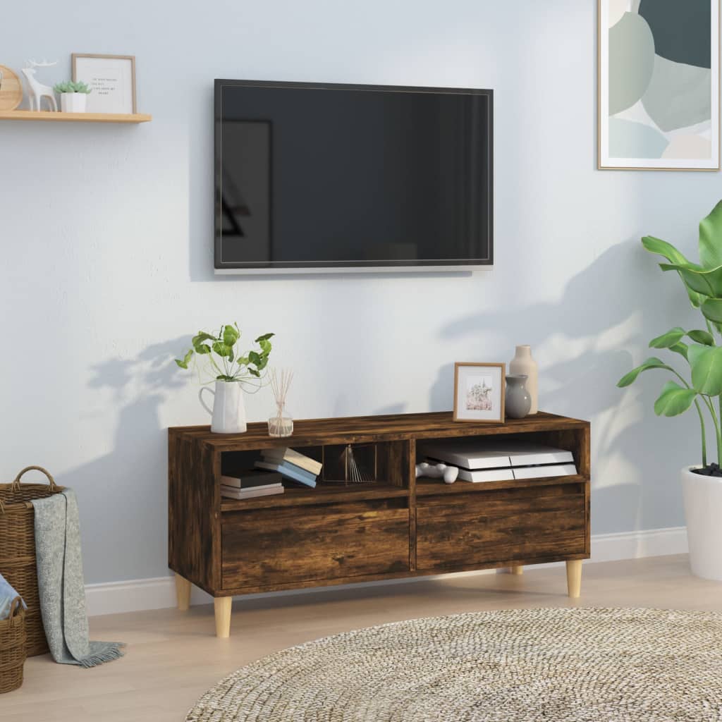 TV Cabinet Smoked Oak 100x34.5x44.5 cm Engineered Wood - Unbeatable Bargains