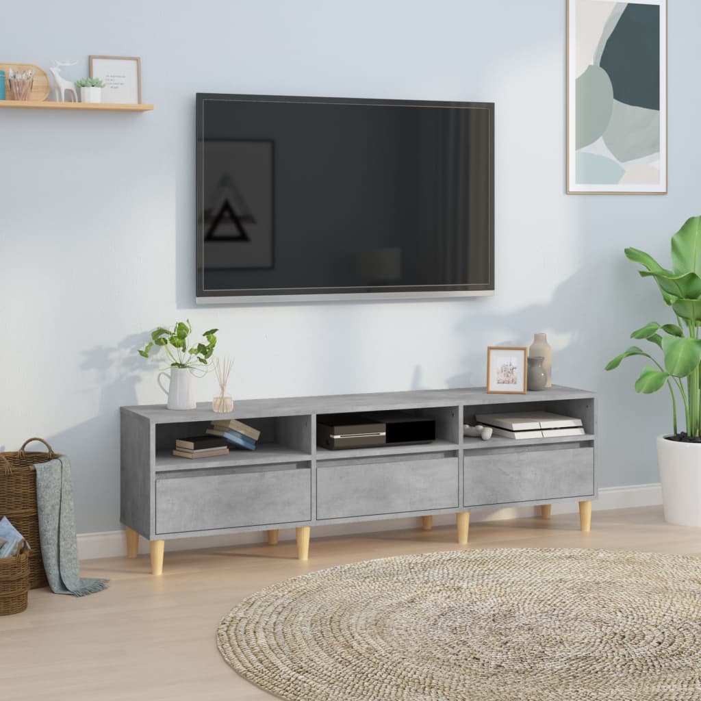 TV Cabinet Concrete Grey 150x30x44.5 cm Engineered Wood - Merkel Designers