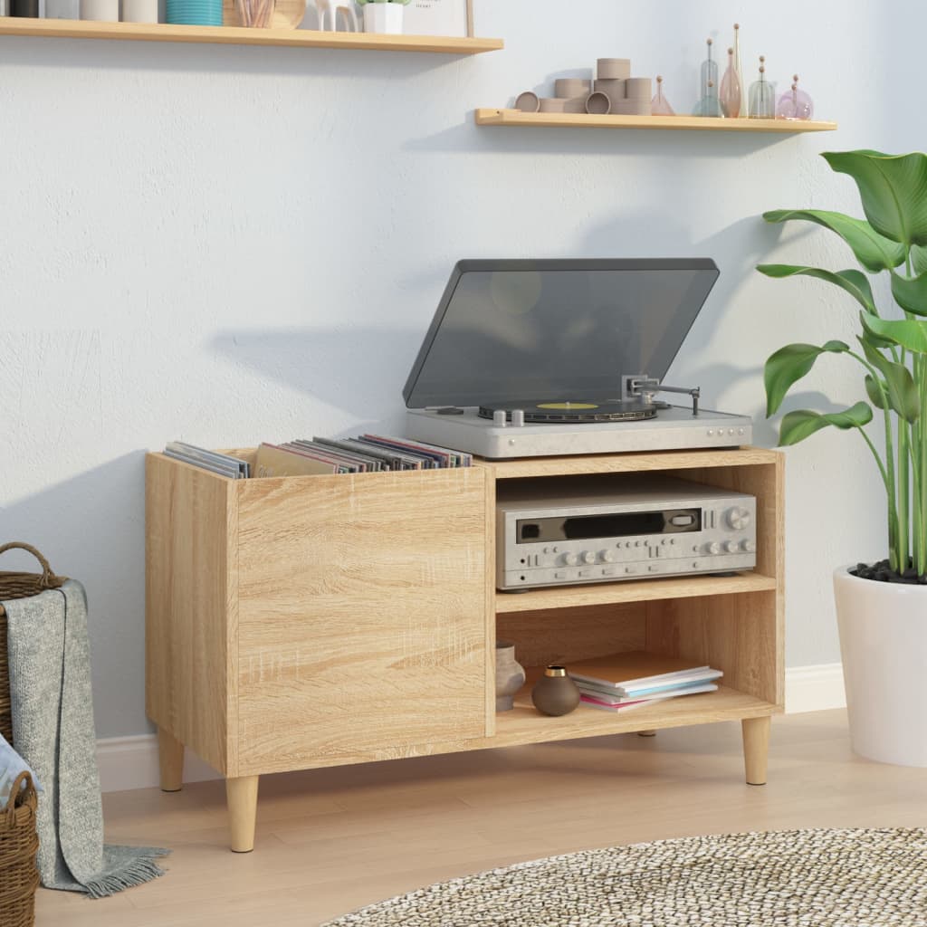 Record Cabinet Sonoma Oak 84.5x38x48cm Engineered Wood - The Home Maker