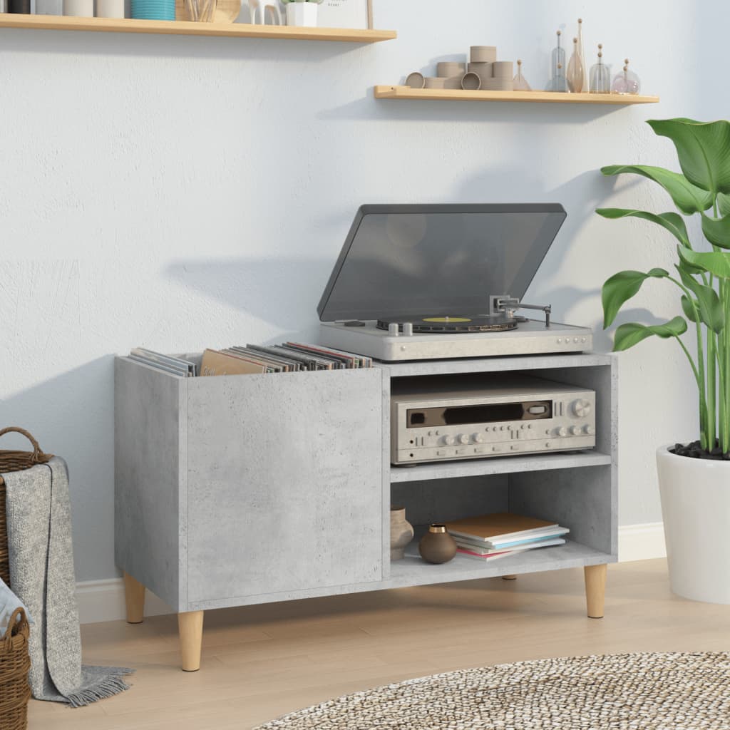 Record Cabinet Concrete Grey 84.5x38x48 cm Engineered Wood - Unbeatable Bargains