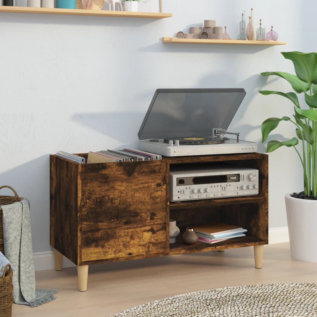 Record Cabinet Smoked Oak 84.5x38x48cm Engineered Wood - Tyrell & Tyrell