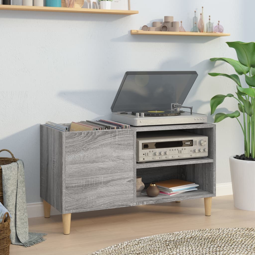 Record Cabinet Grey Sonoma 84.5x38x48 cm Engineered Wood - Merlin Deals