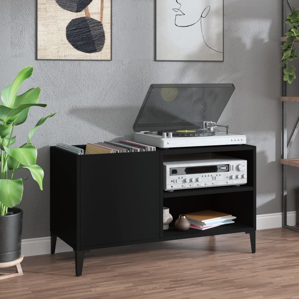 Record Cabinet Black 84.5x38x48cm Engineered Wood - Tyrell & Tyrell