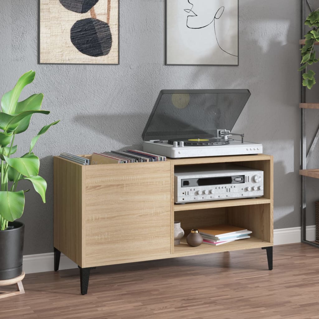 Record Cabinet Sonoma Oak 84.5x38x48cm Engineered Wood - Brittle & Co