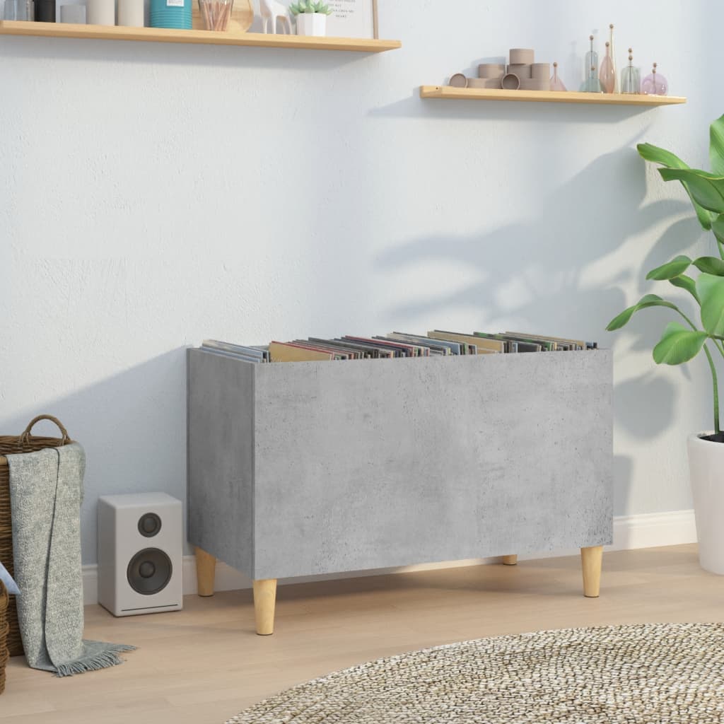 Record Cabinet Concrete Grey 74.5x38x48 cm Engineered Wood - Millennium Furniture