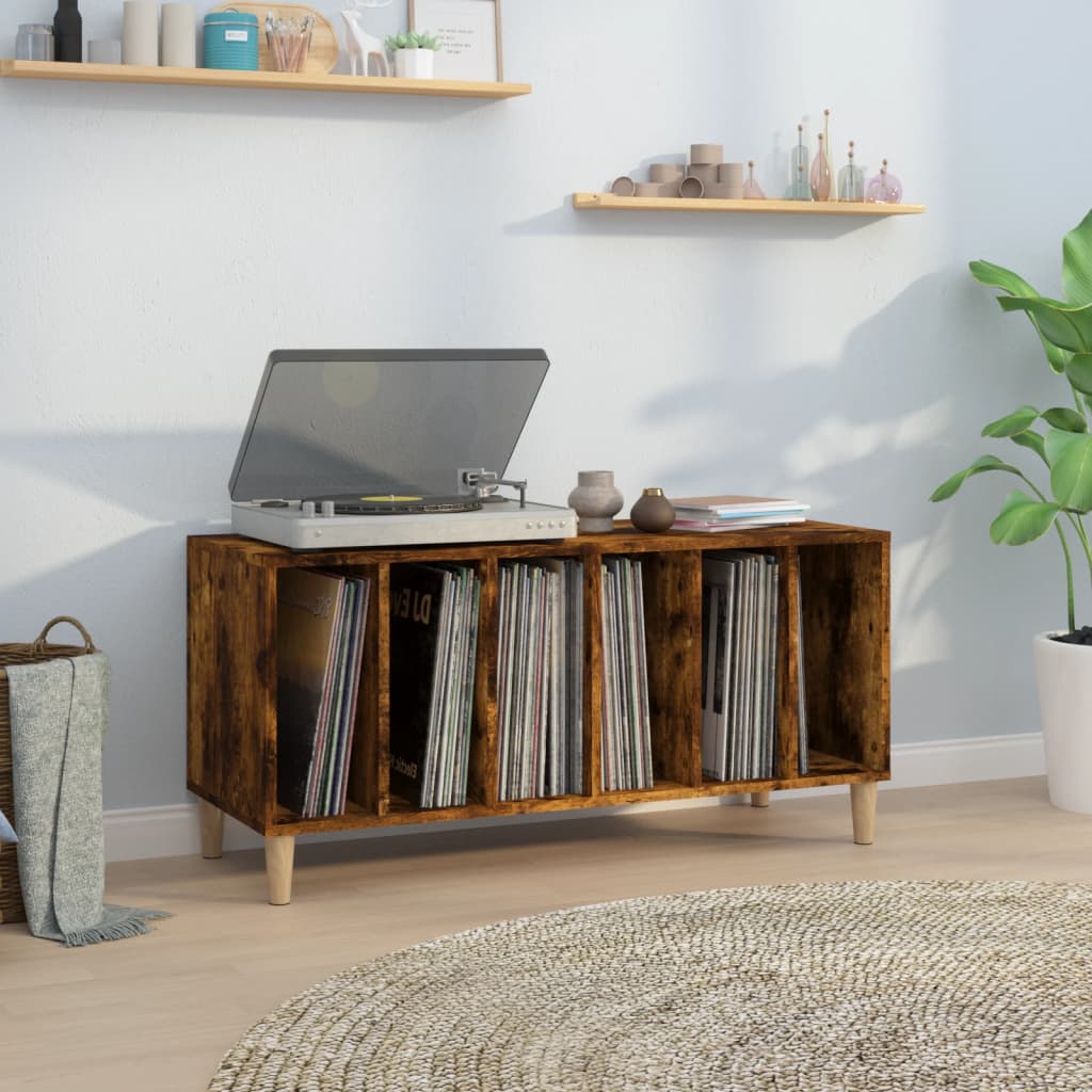 Record Cabinet Smoked Oak 100x38x48cm Engineered Wood - Brittle & Co
